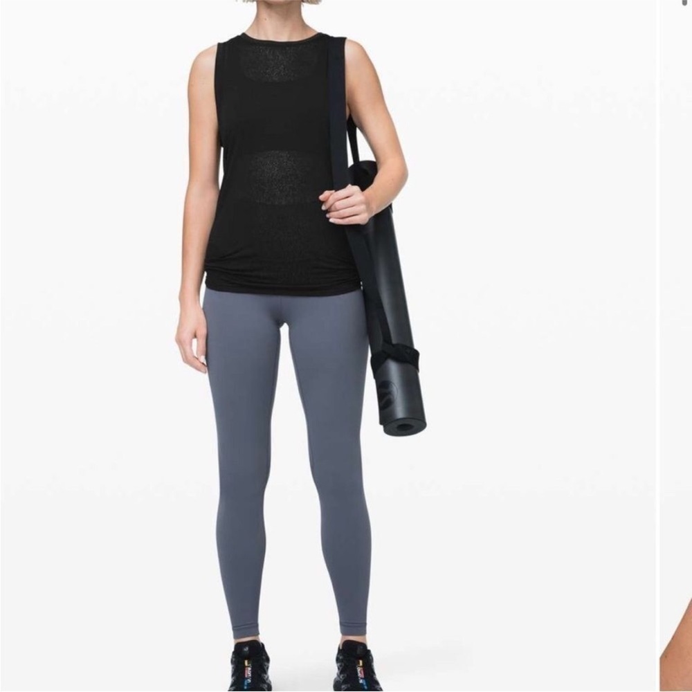 Lululemon Meet Halfway Tank Polar Shift Veil Black Open Back Spotted S